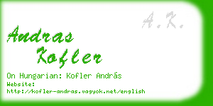 andras kofler business card